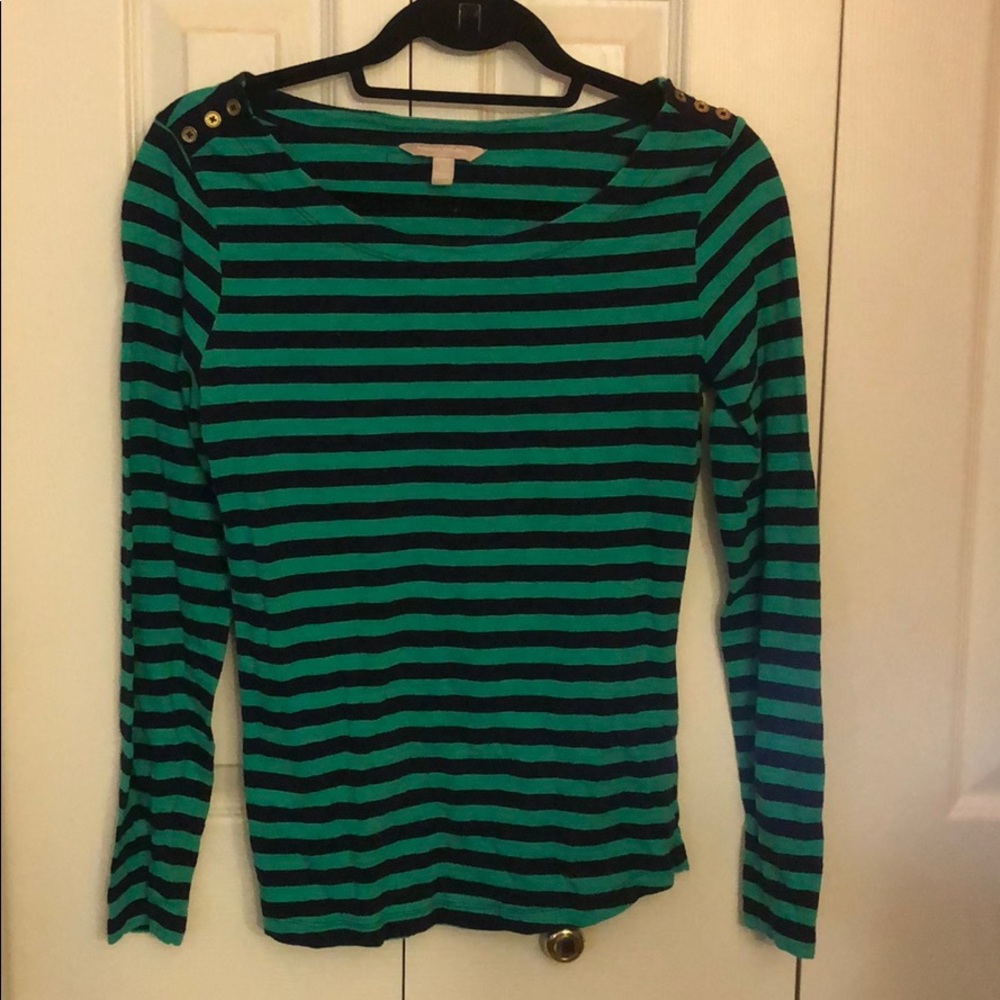 Banana republic petite striped tee size medium